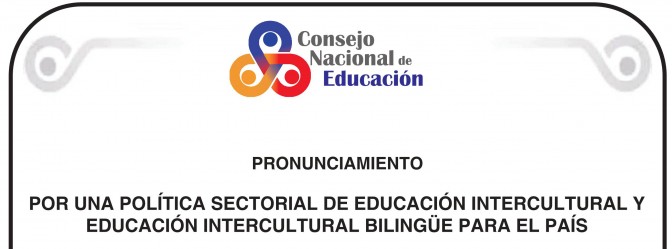 CNE se pronuncia por una pronta aprobación de la Política Sectorial de Educación Intercultural y de EIB